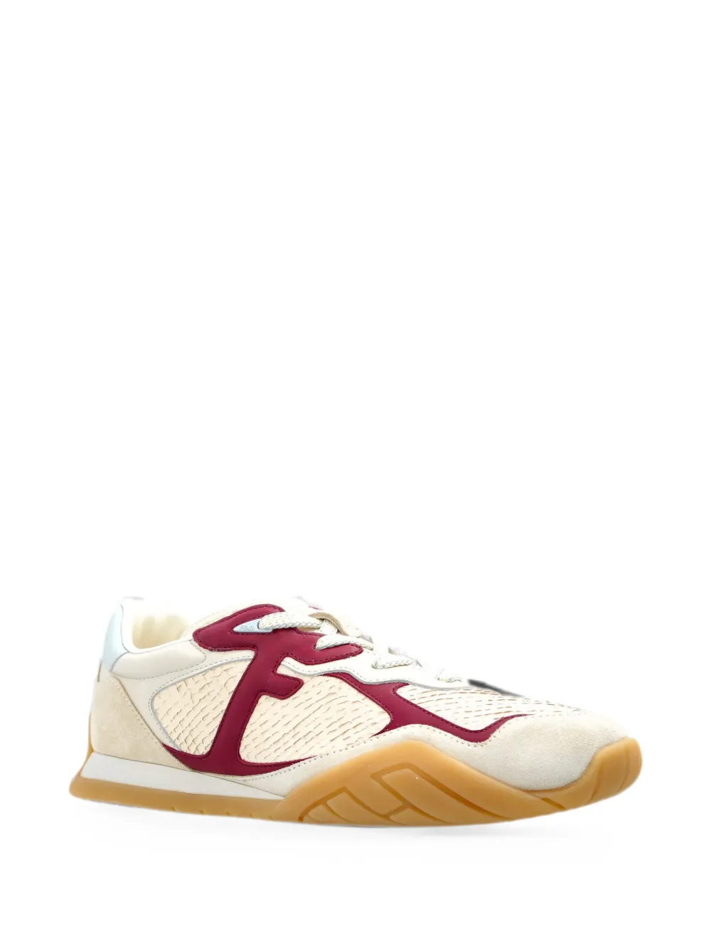 FENDI Wave Pulse low-top sneakers van wit zalmleer Beige