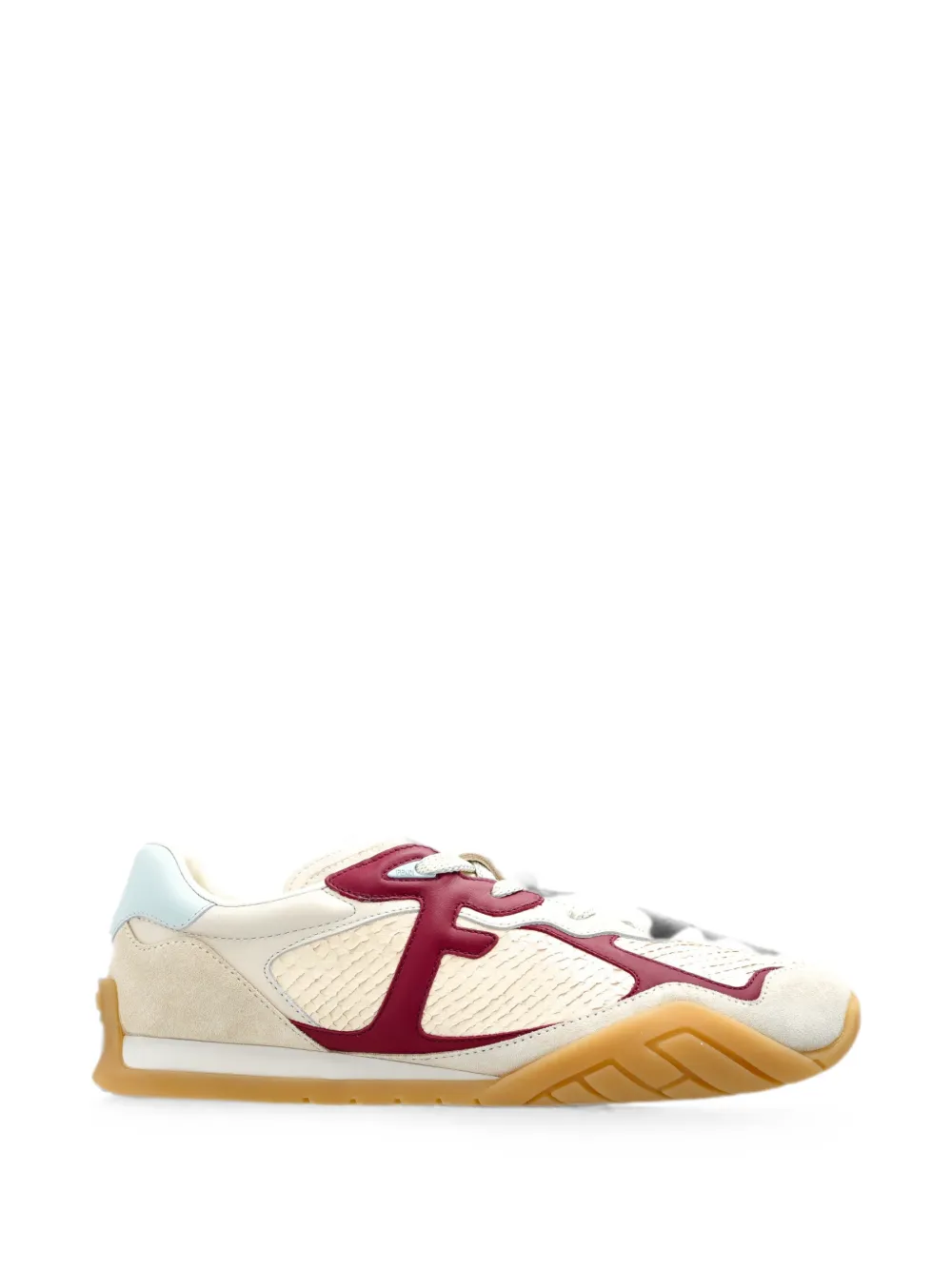 FENDI Wave Pulse white salmon leather low-tops sneakers - Toni neutri
