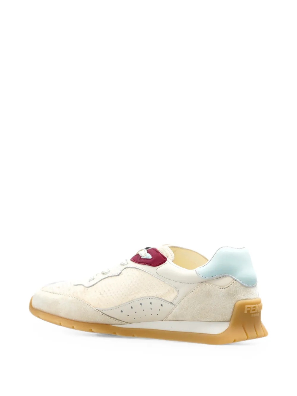 FENDI Wave Pulse low-top sneakers van wit zalmleer Beige