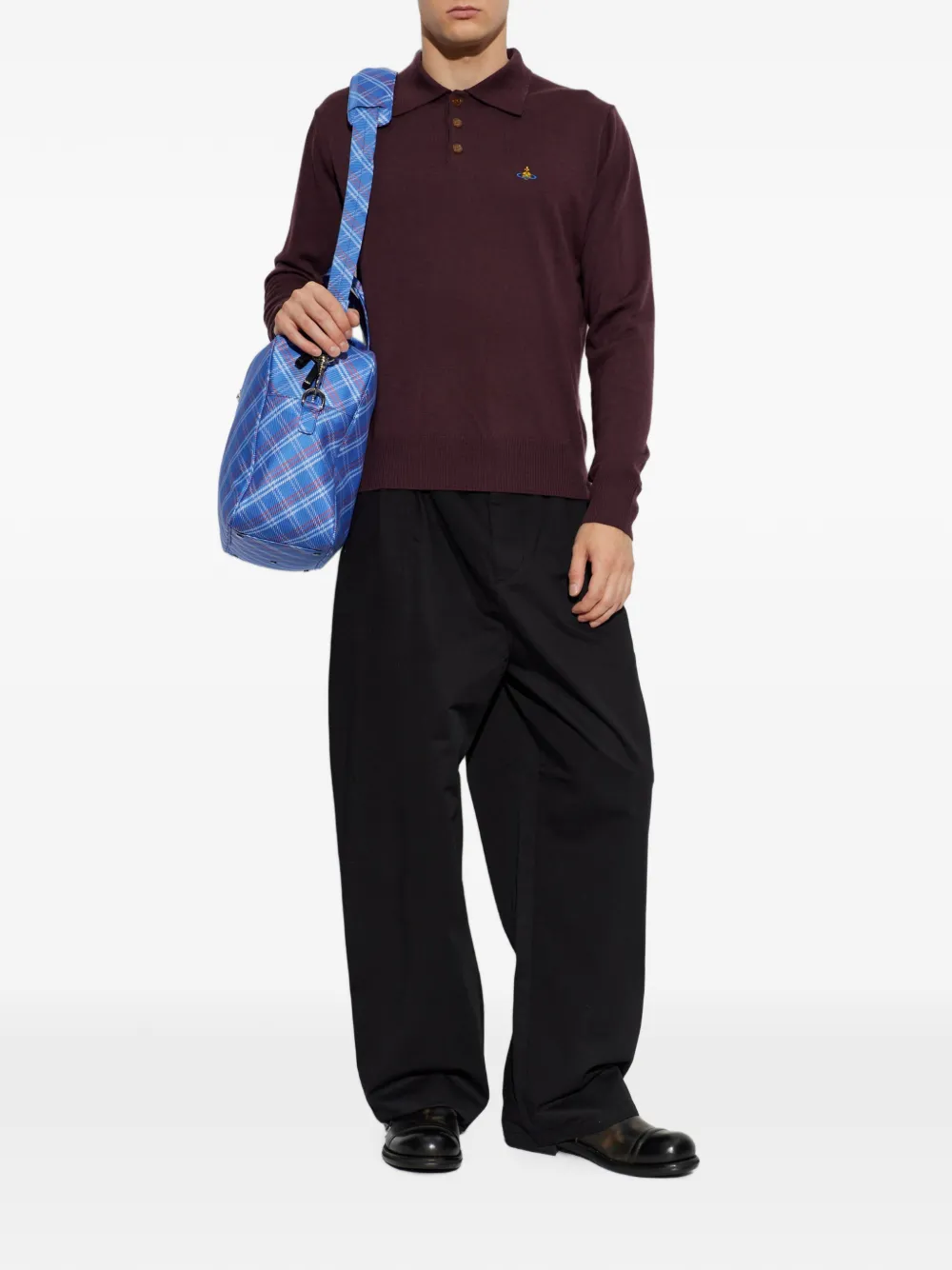 Vivienne Westwood Mark wollen poloshirt met Orb-borduurwerk Paars