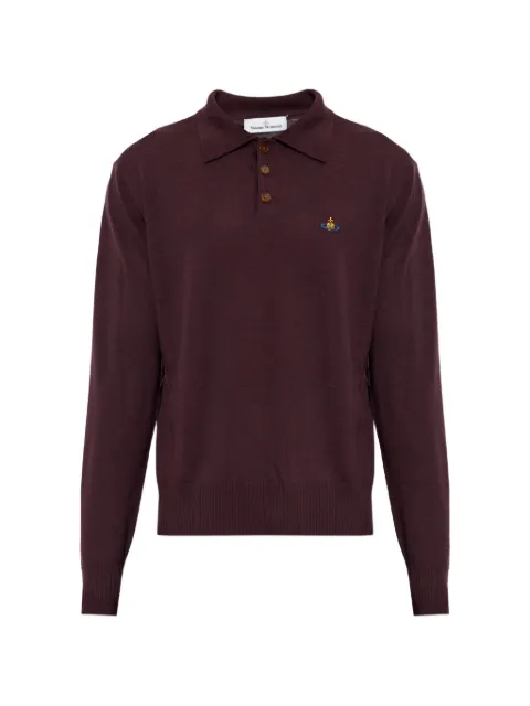 Vivienne Westwood Orb-embroidered polo-collar sweater