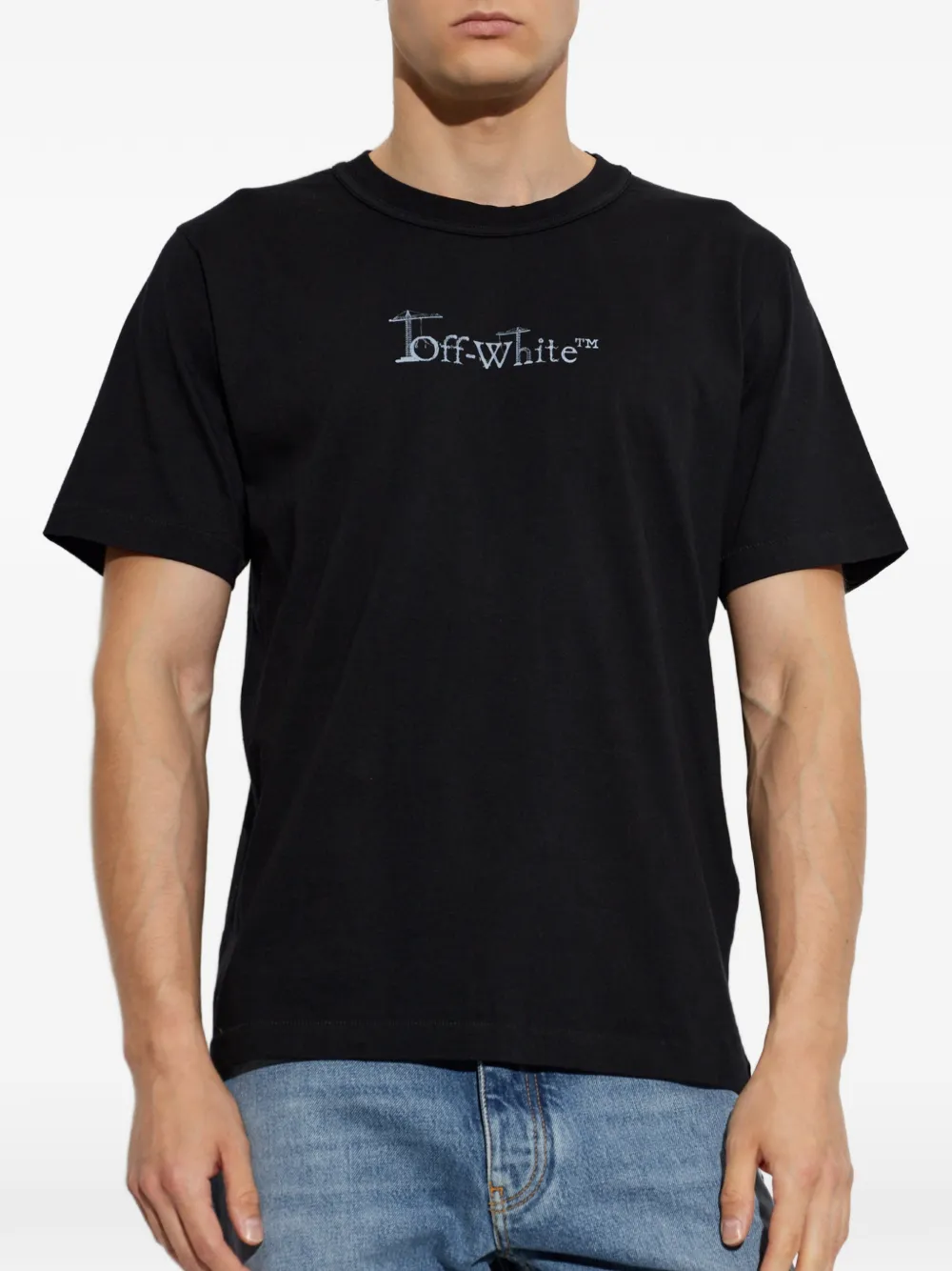 Off-White Katoenen T-shirt met logoprint Zwart