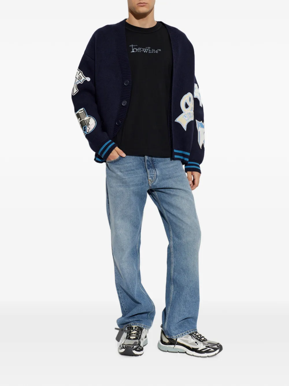 Off-White Katoenen T-shirt met logoprint Zwart