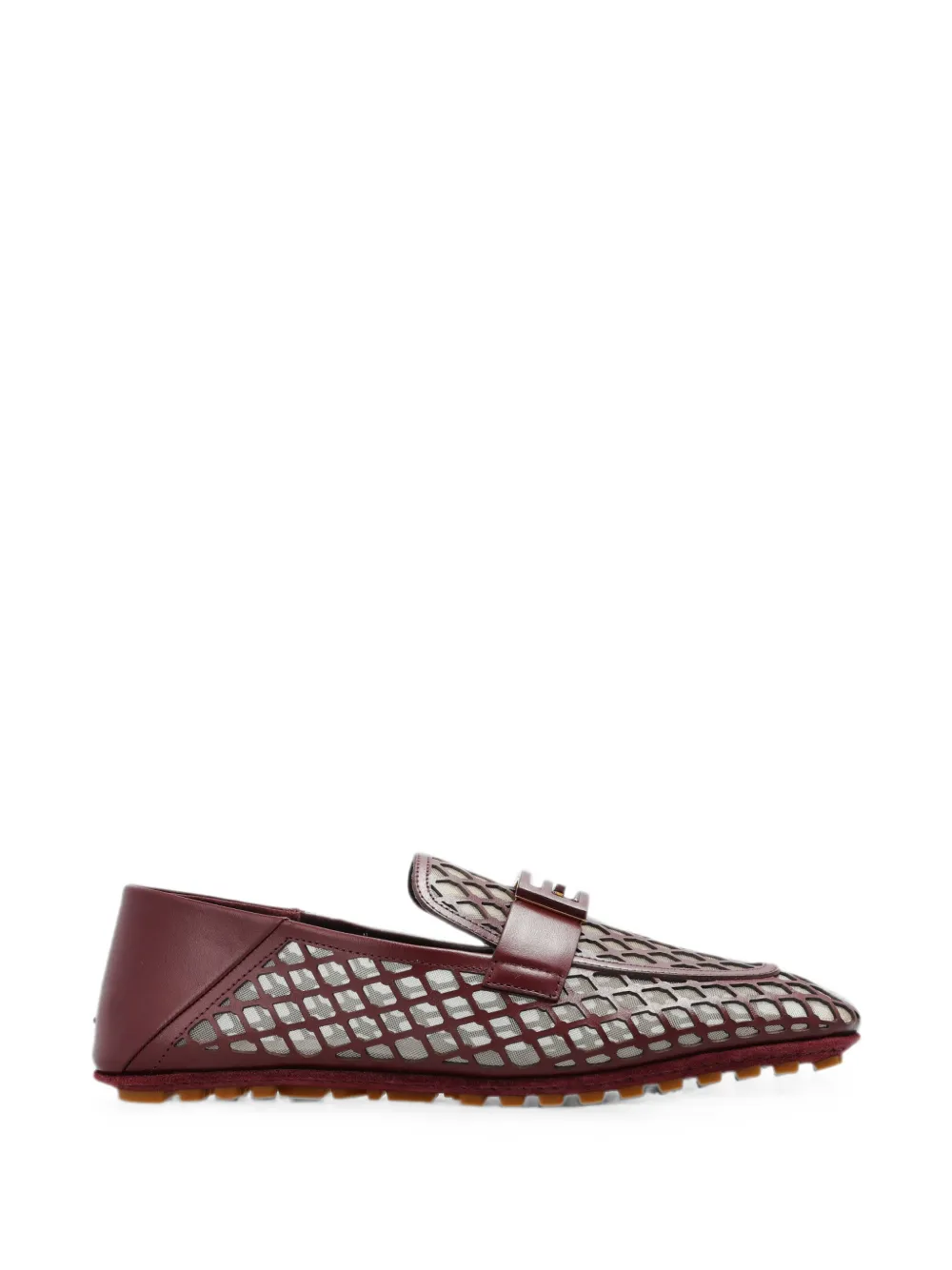 FENDI Baguette burgundy leather loafers - Rot