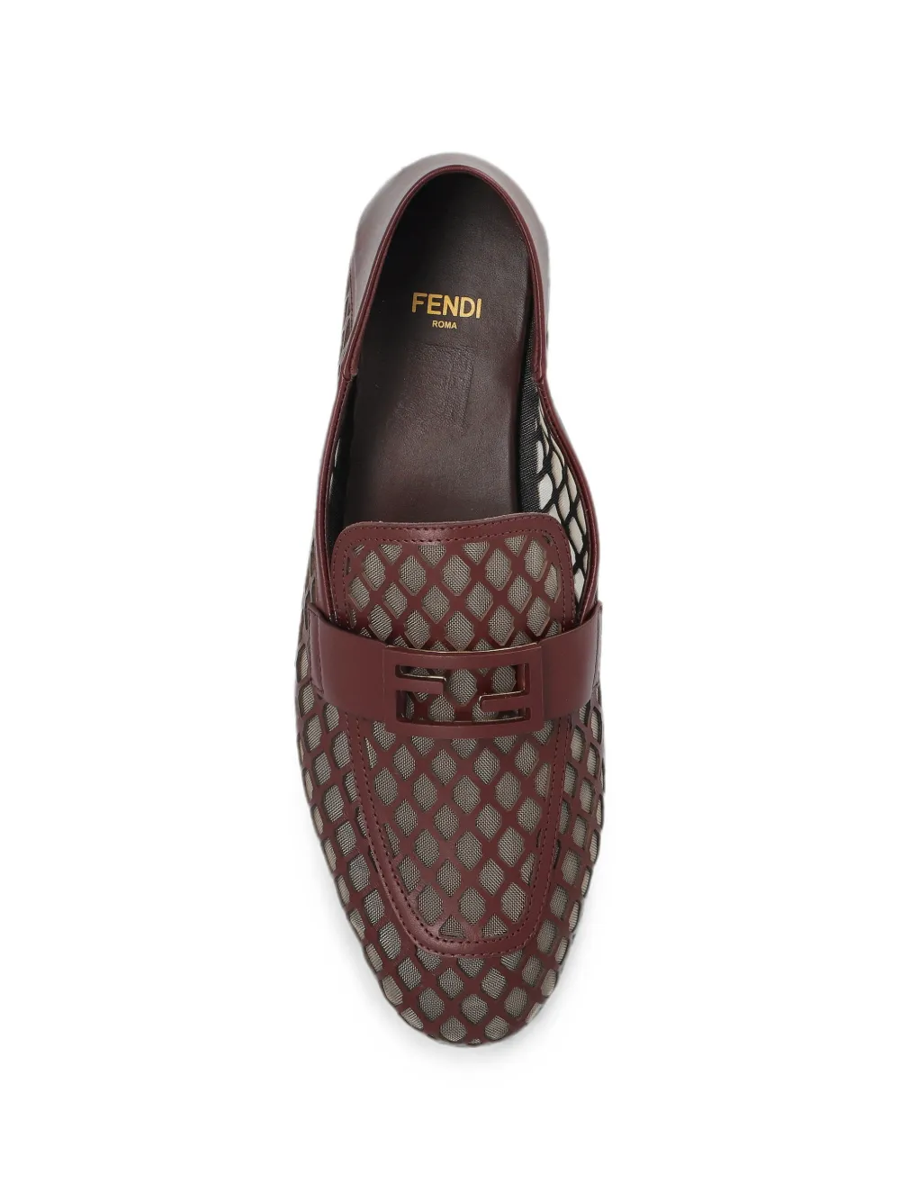 FENDI Baguette bordeauxrode leren loafers Rood