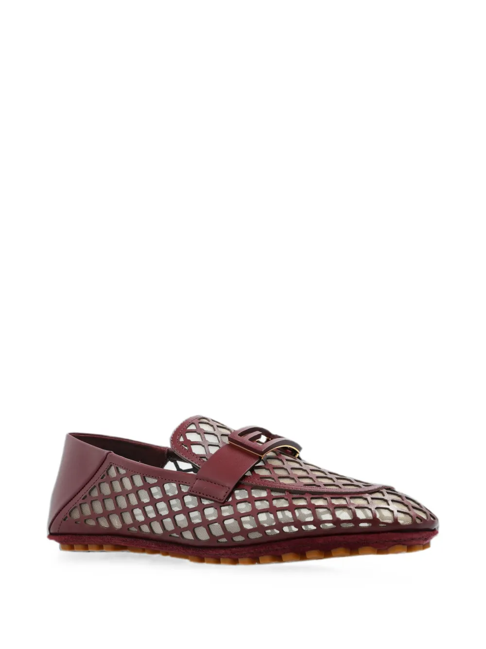 FENDI Baguette bordeauxrode leren loafers Rood