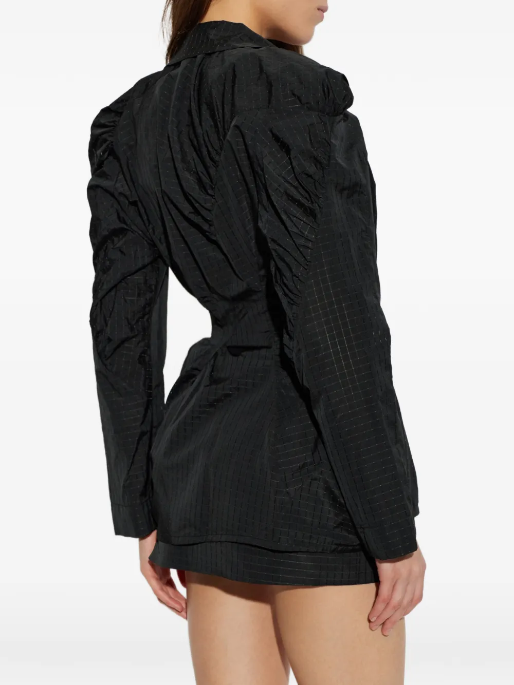 Vivienne Westwood Cloud Ruched Check Blazer in Black, view 4