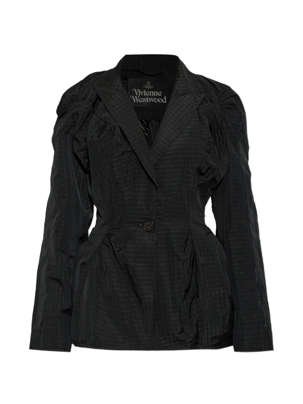 Vivienne Westwood Cloud ruched check blazer - Nero