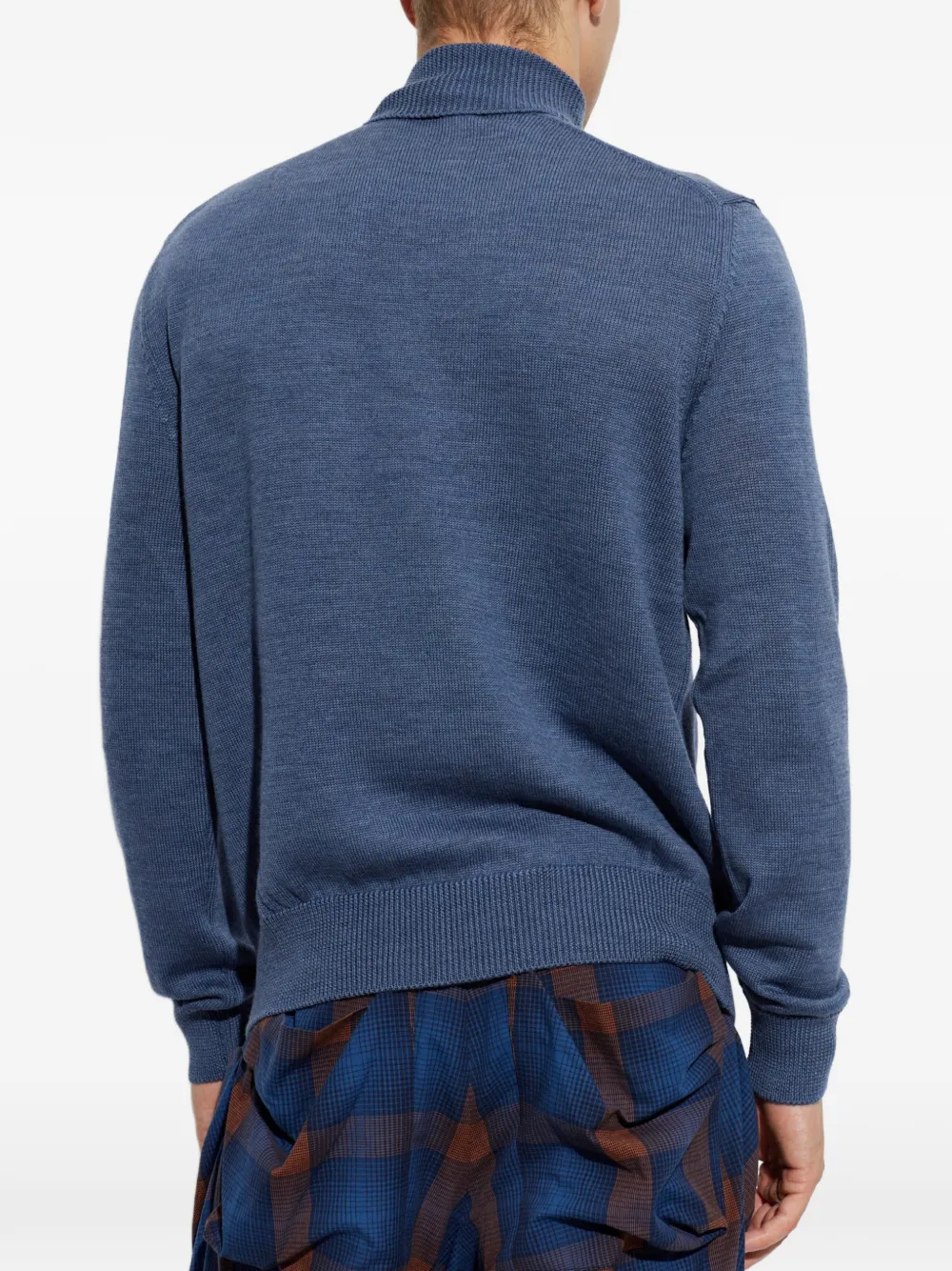 Vivienne Westwood orb-intarsia roll-neck sweater Blauw
