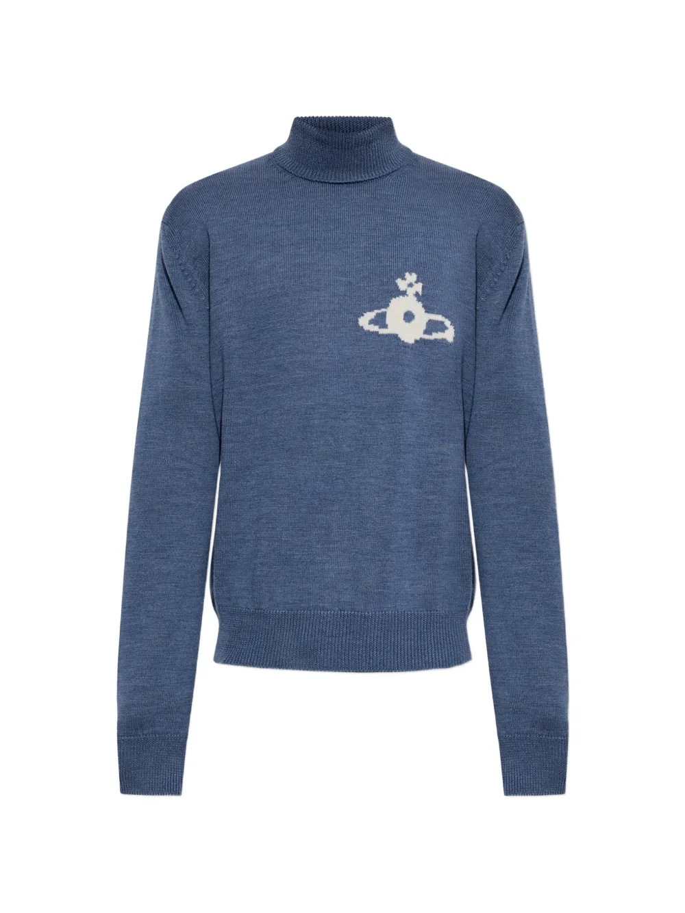 Vivienne Westwood orb-intarsia roll-neck sweater Blauw