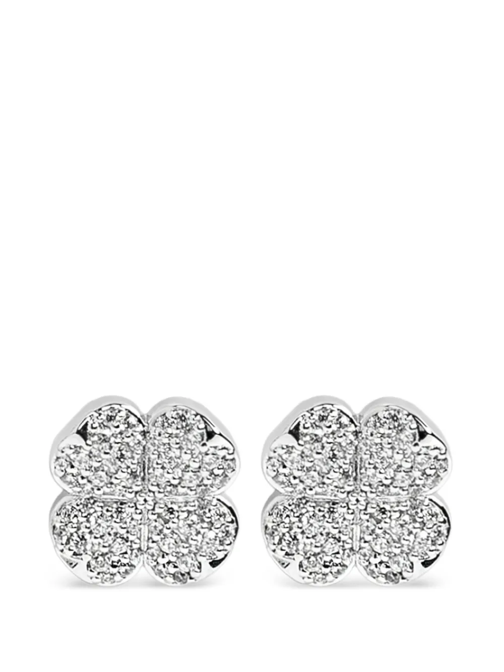 Kate Spade crystal-embellished clover earrings - Silber