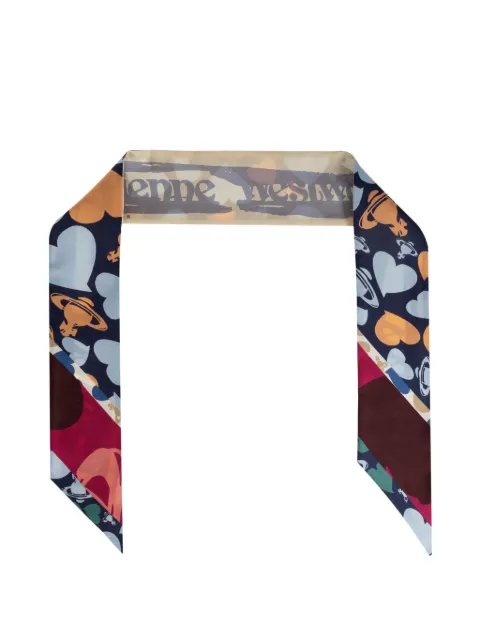Vivienne Westwood Orb-print heart-pattern scarf