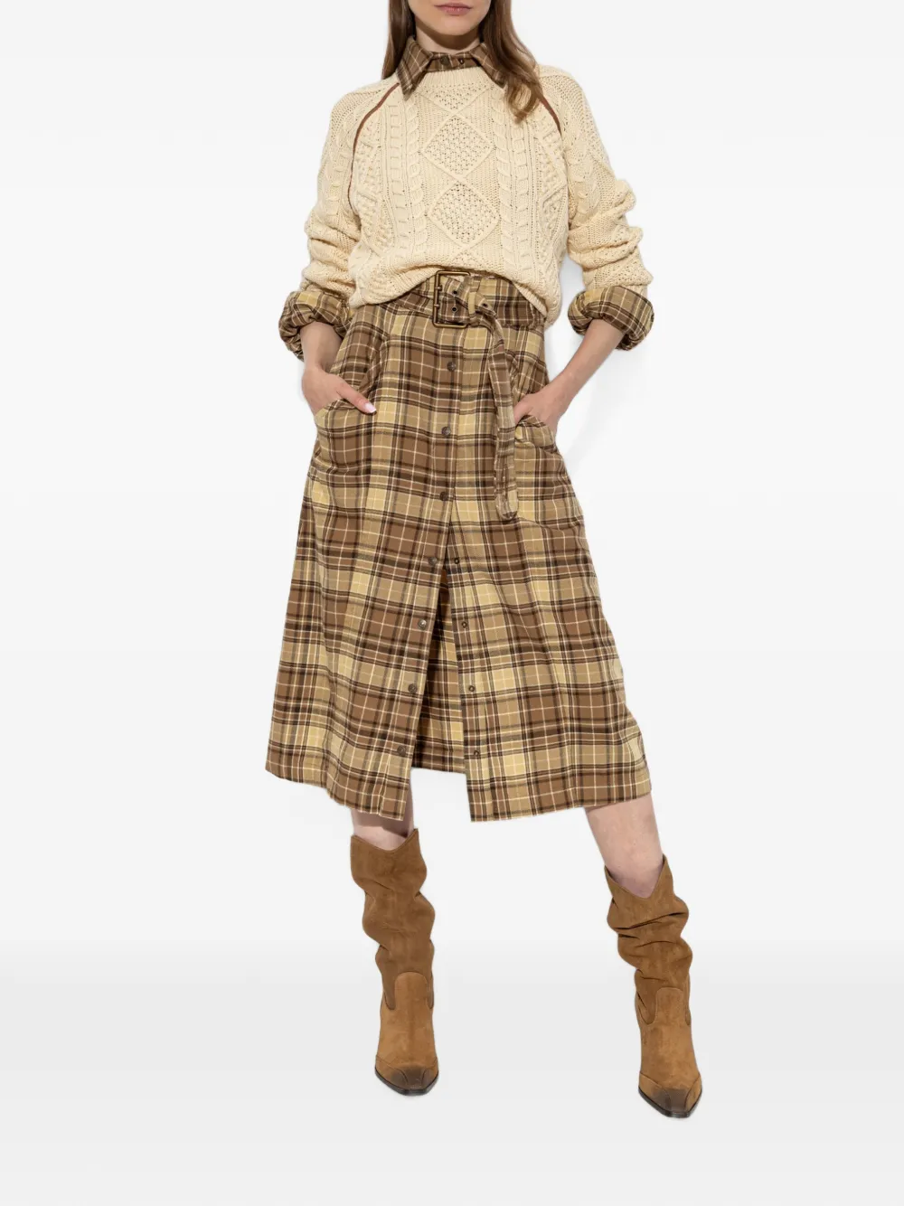 Diesel M-Intana trui met ronde hals Beige
