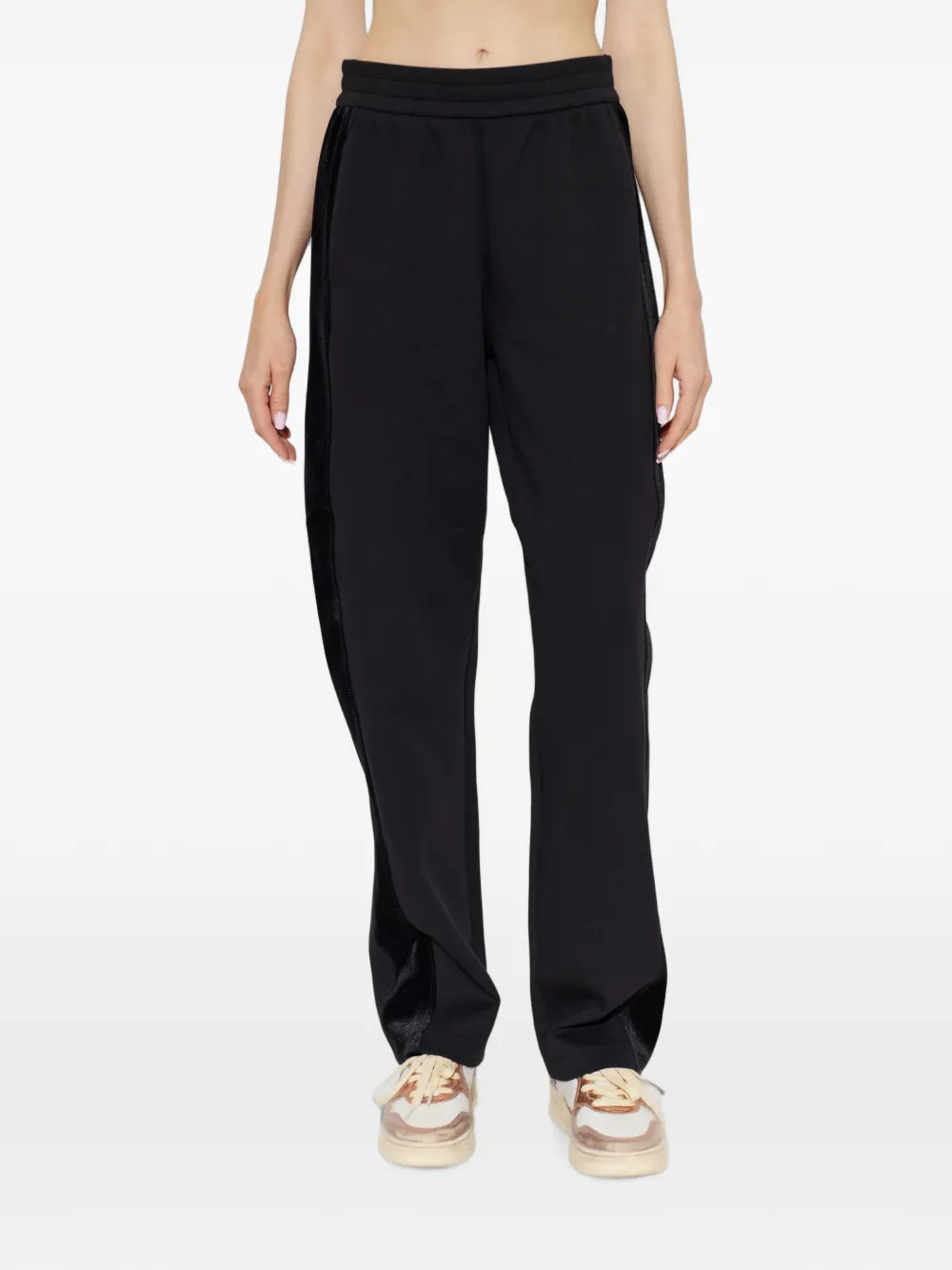 Emporio Armani Double Jersey Pants with Chenille Tape Travel Essential in Black, view 3