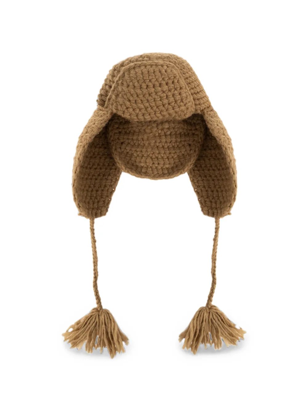 ETRO crochet wool & alpaca blend trapper hat - Marrone