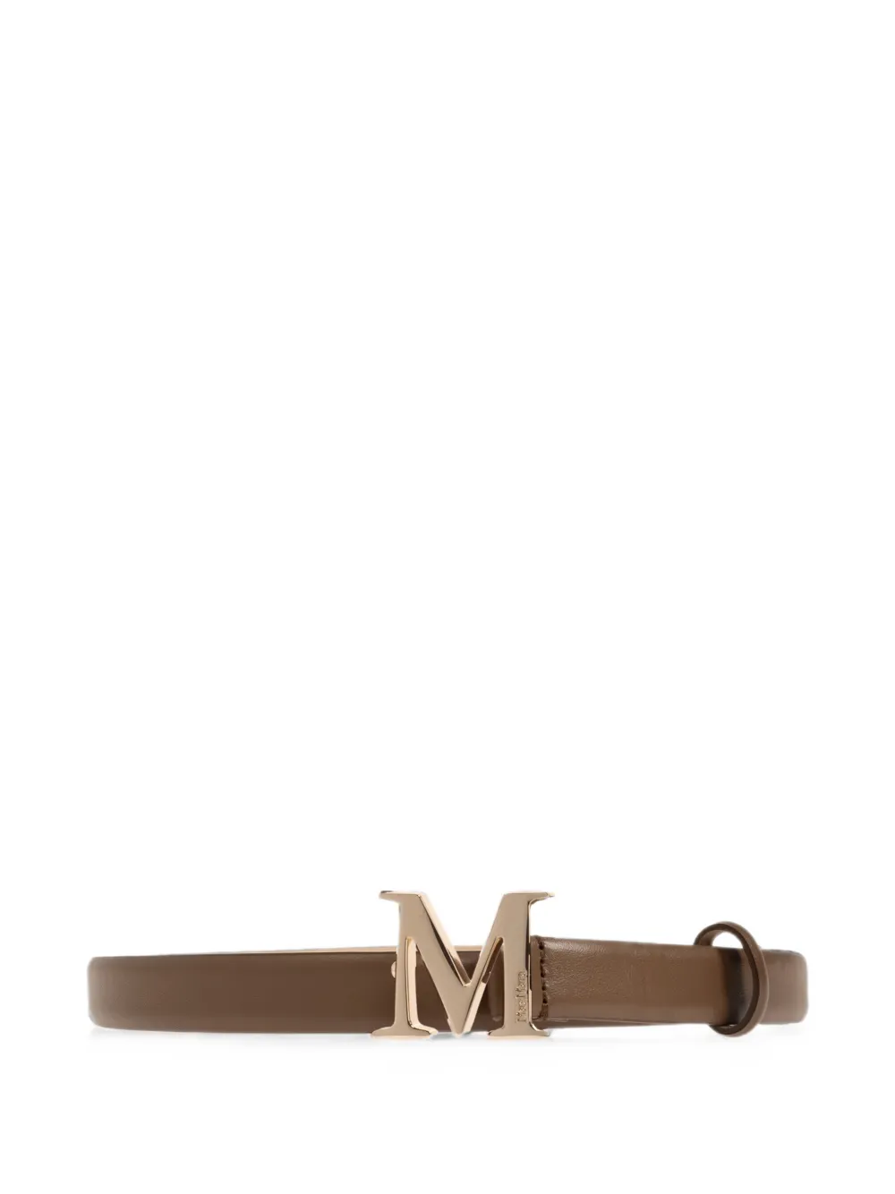 Max Mara M-logo leather belt - Marrone