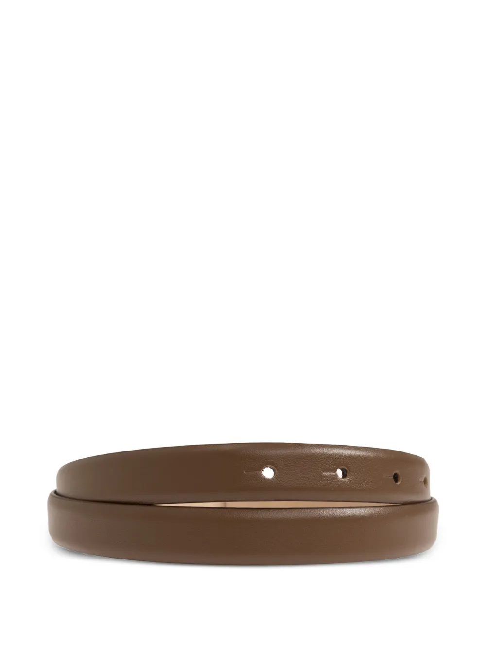 Max Mara Leren riem met M-logo Bruin