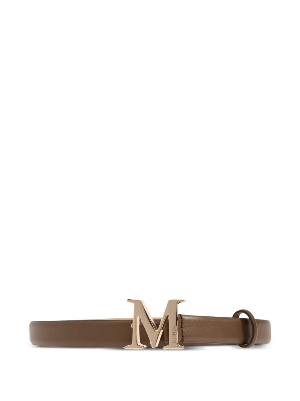 Max Mara M-logo leather belt - Marrone