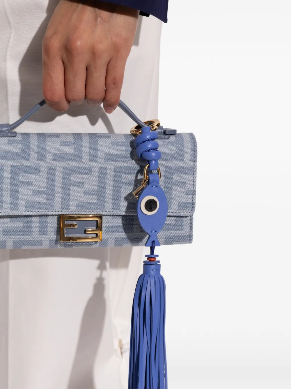 FENDI Leren tassenbedel Blauw