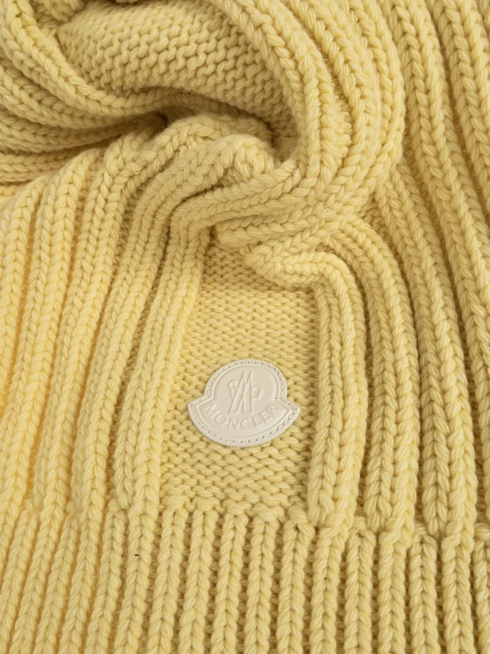 Moncler Kabelgebreide sjaal Geel