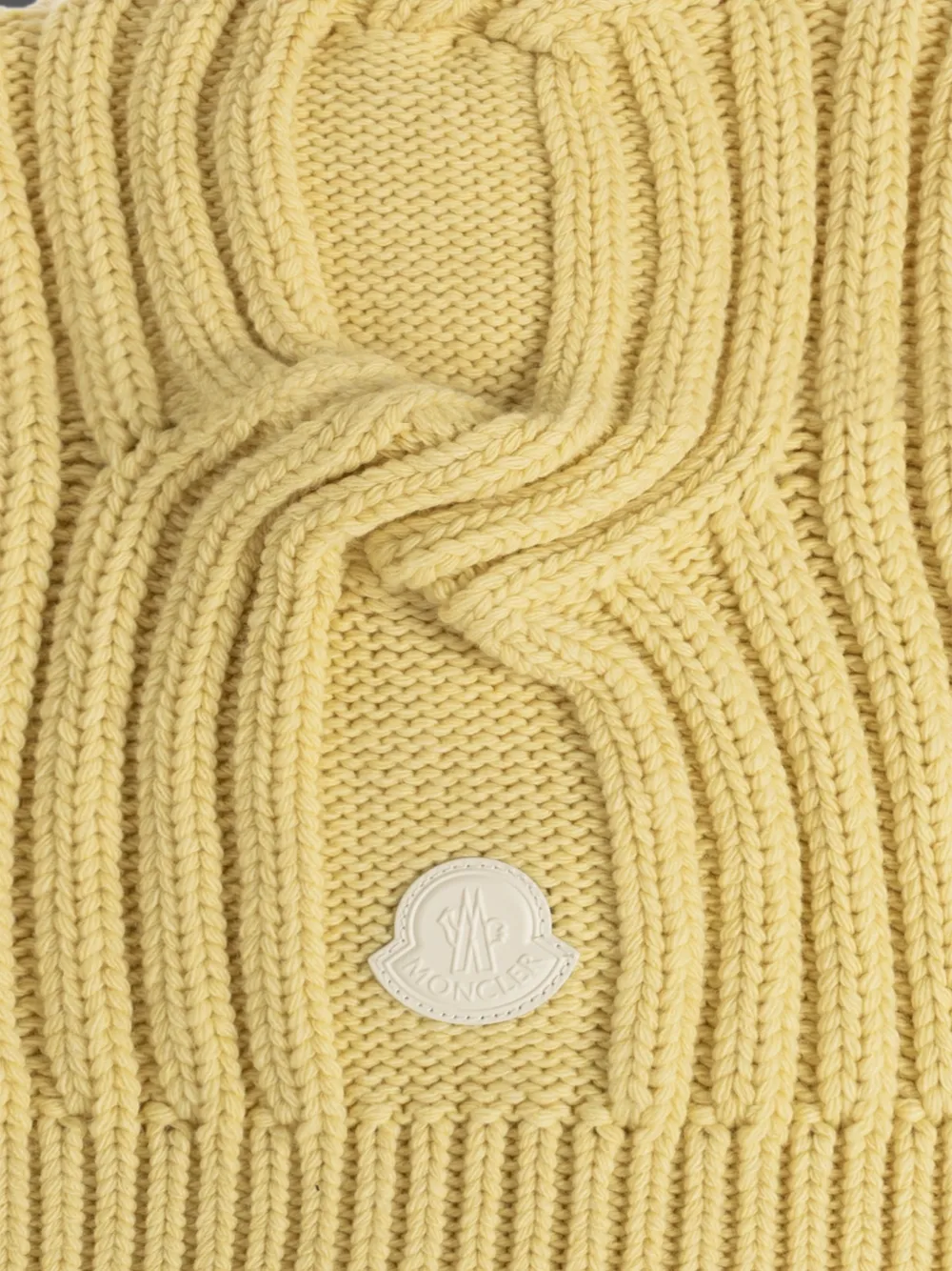 Moncler Kabelgebreide sjaal Geel