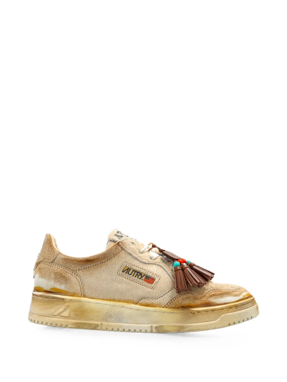 Autry Medalist tassel-detail sneakers Beige