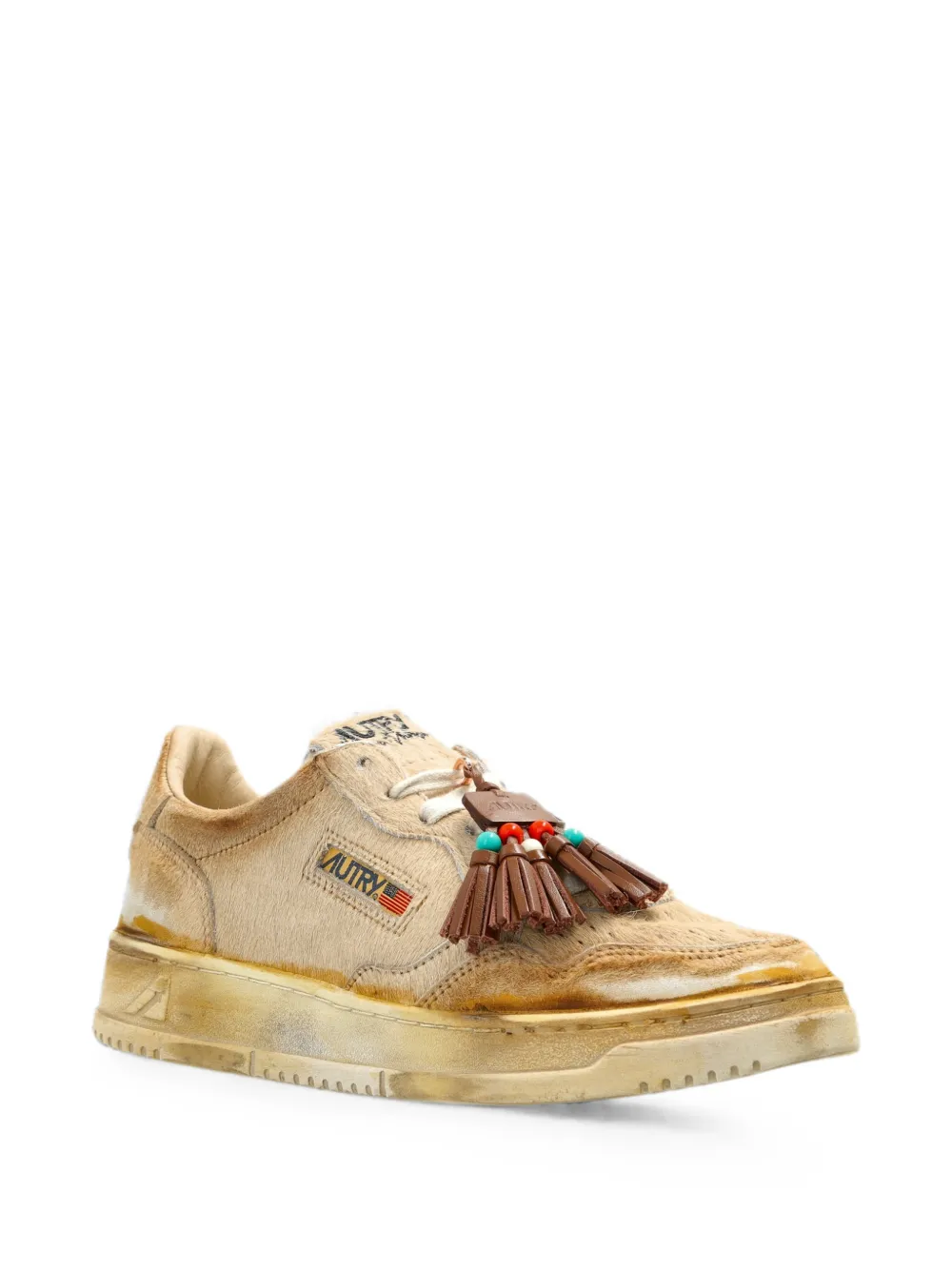Autry Medalist tassel-detail sneakers Beige