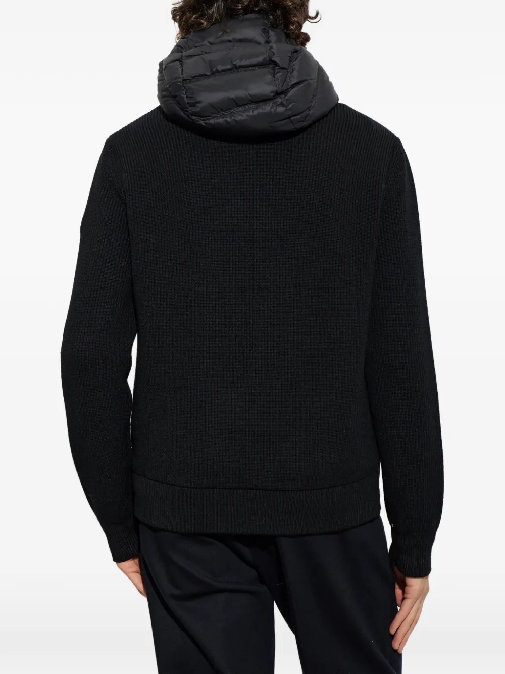Moncler Wollen gewatteerd vest met rits Zwart