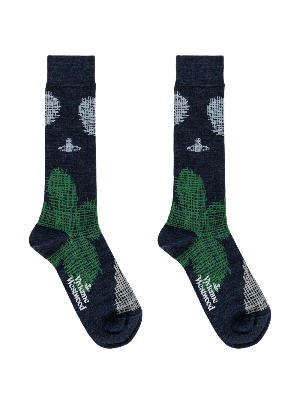 Vivienne Westwood Orb-motif intarsia-knit socks - Blu