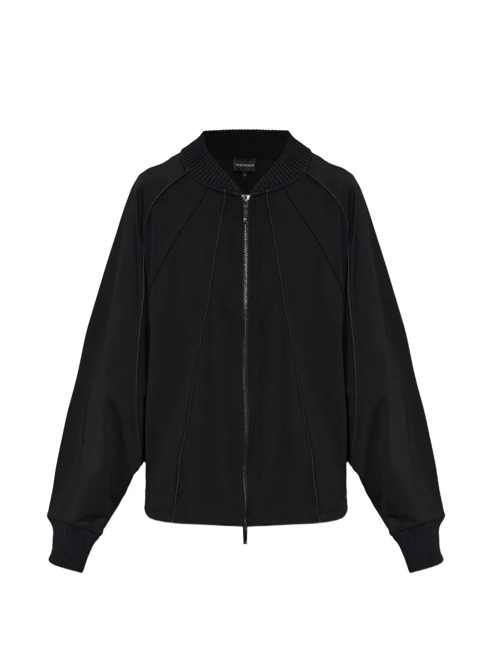 Emporio Armani Punto Milano jersey blouson jacket with drawstring hem - Schwarz