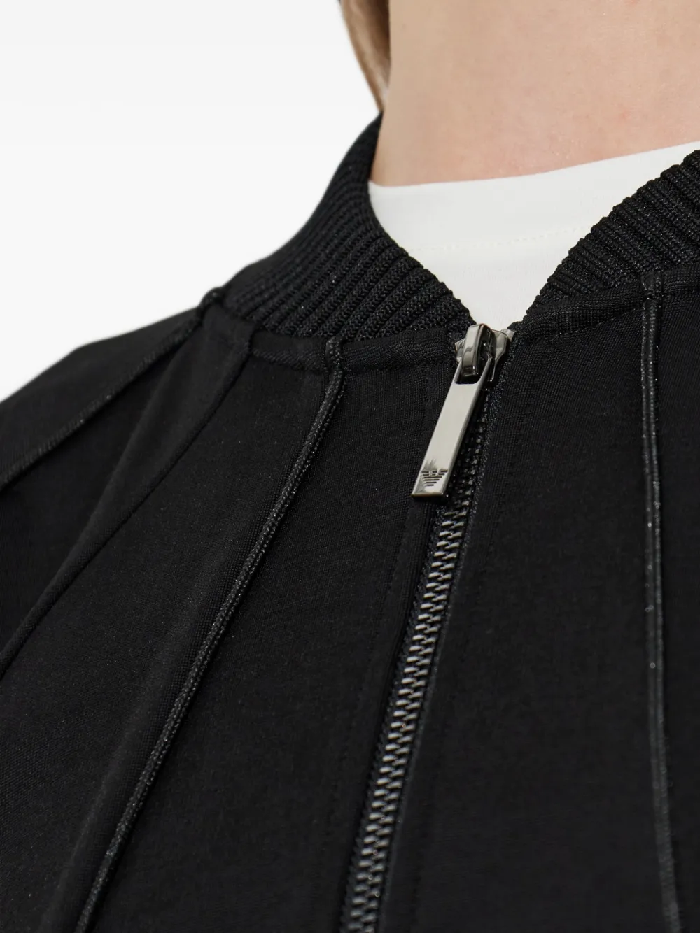 Emporio Armani Punto Milano jersey jack met trekkoord zoom Zwart