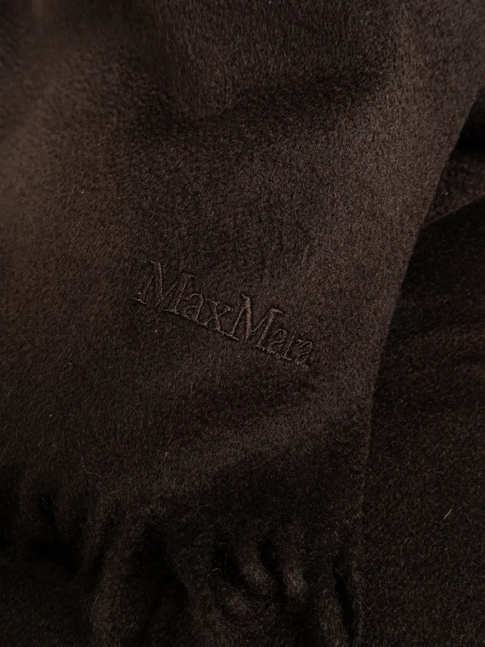 Max Mara Kasjmier stola met logo Bruin