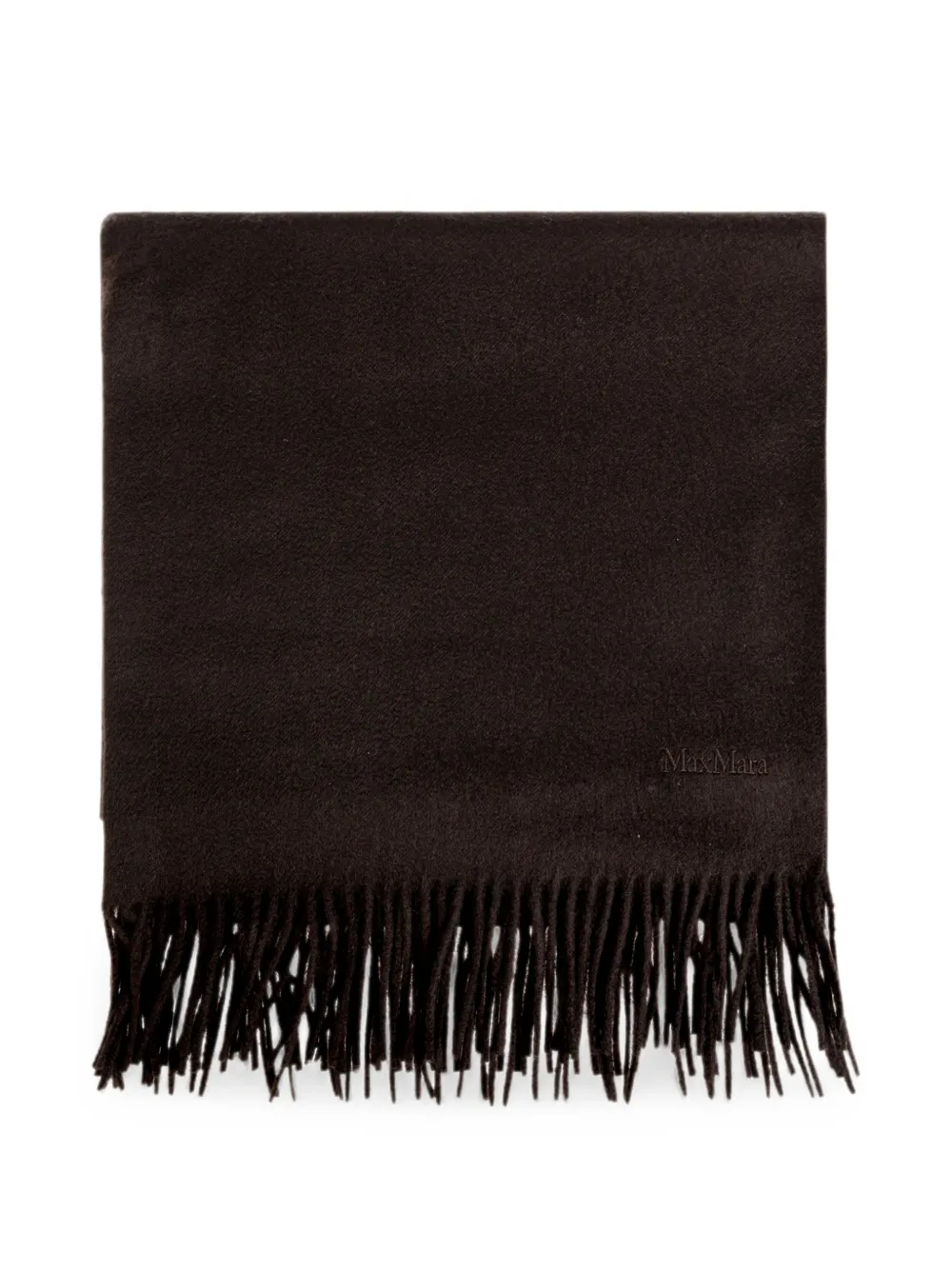 Max Mara cashmere stole with logo - brown - Braun