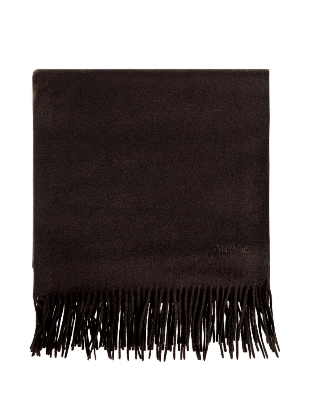Max Mara cashmere stole with logo - brown - Marrone
