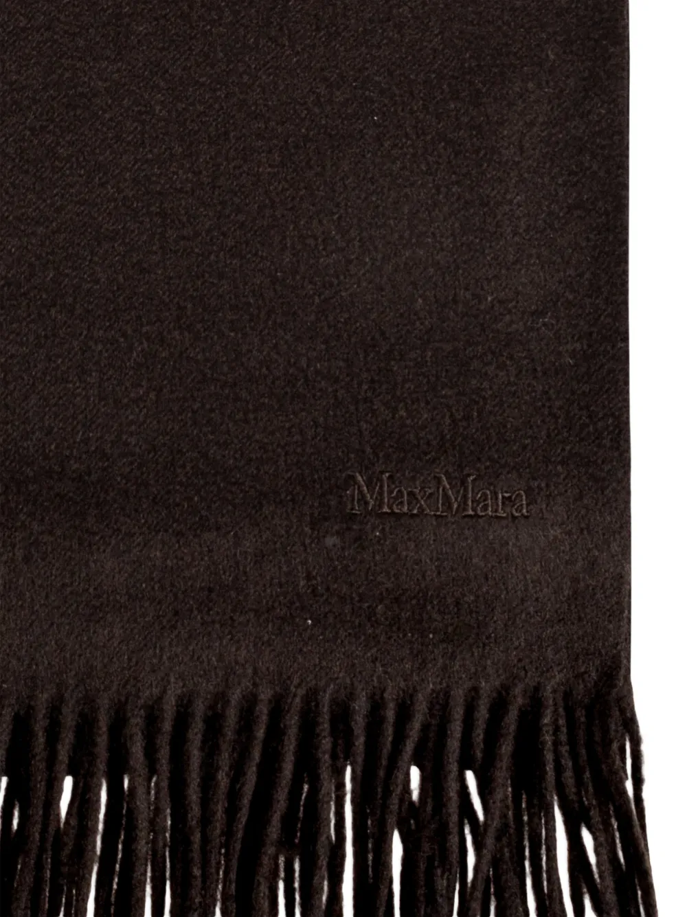 Max Mara Kasjmier stola met logo Bruin