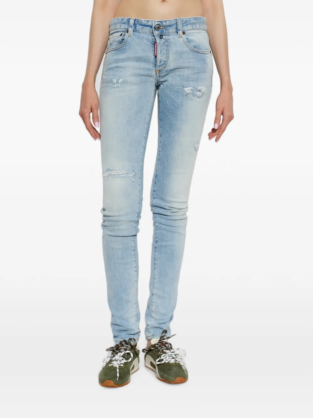 DSQUARED2 Super Skinny jeans met gerafeld effect Blauw