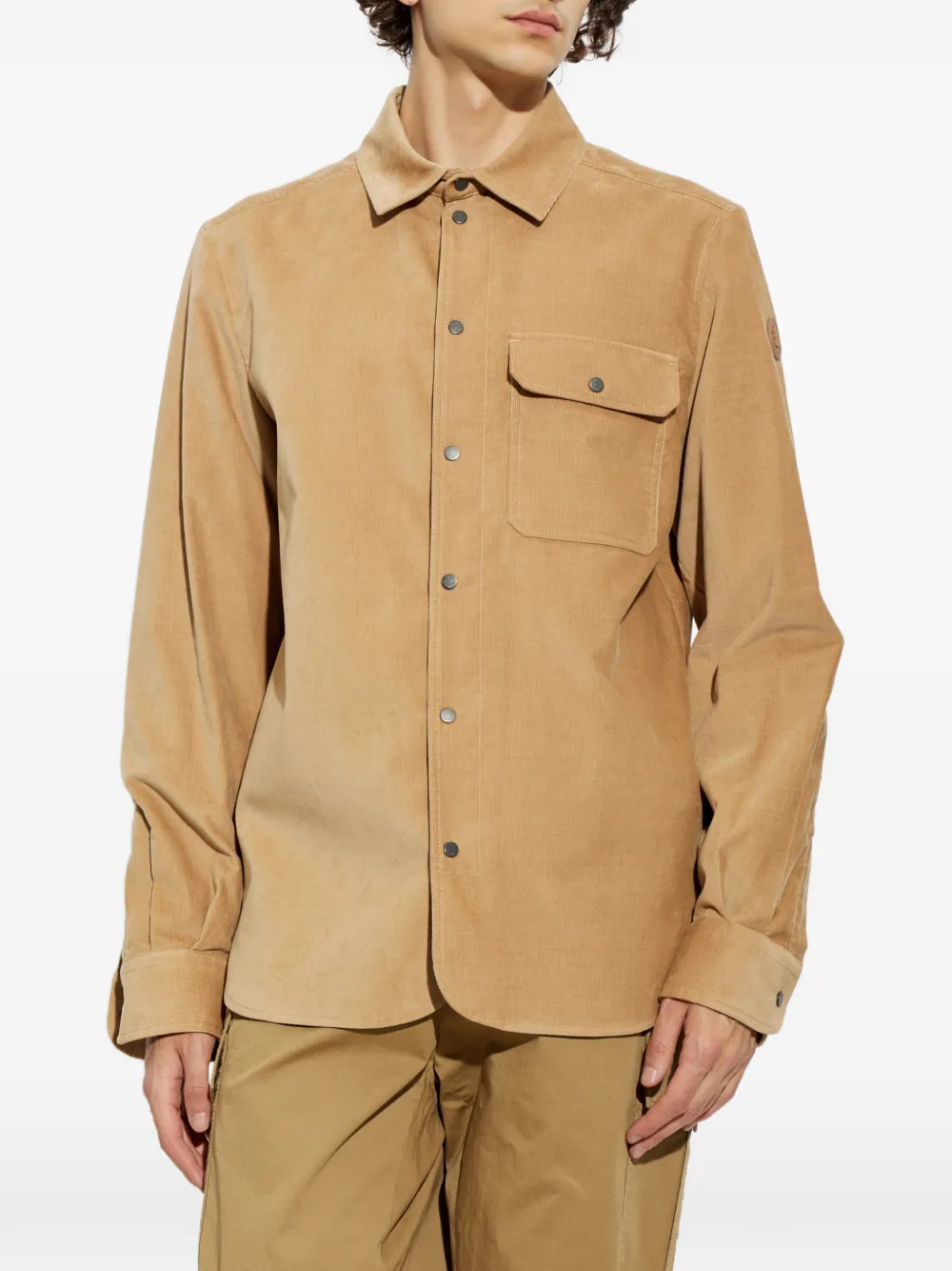 Moncler Ribfluwelen overhemd Beige