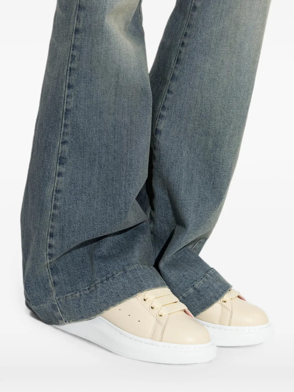 Alexander McQueen Oversized leather sneakers Beige