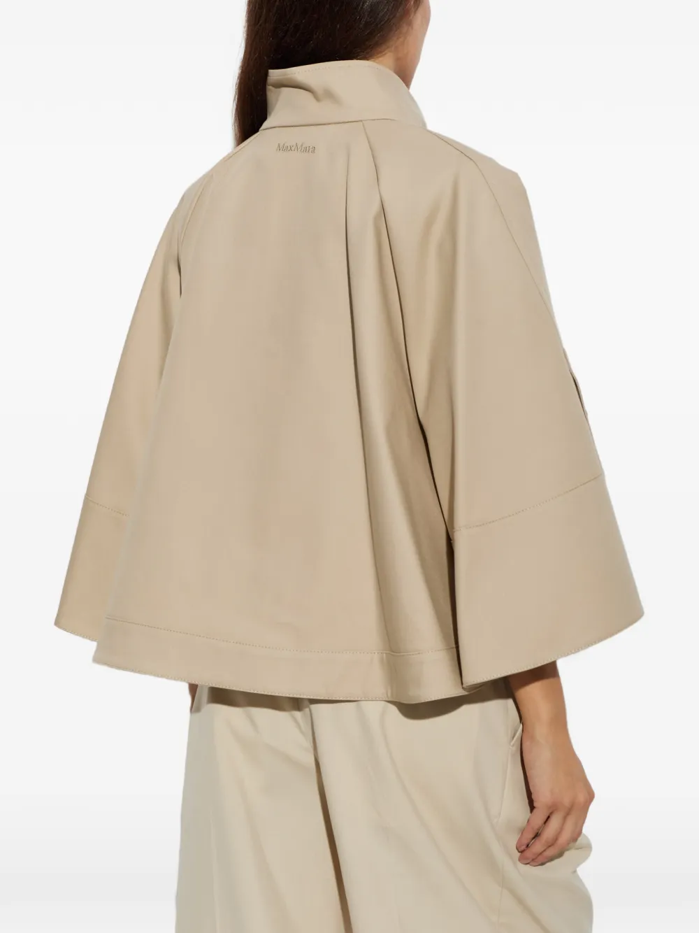 Max Mara Waterafstotende ruimvallende gabardine cape Beige