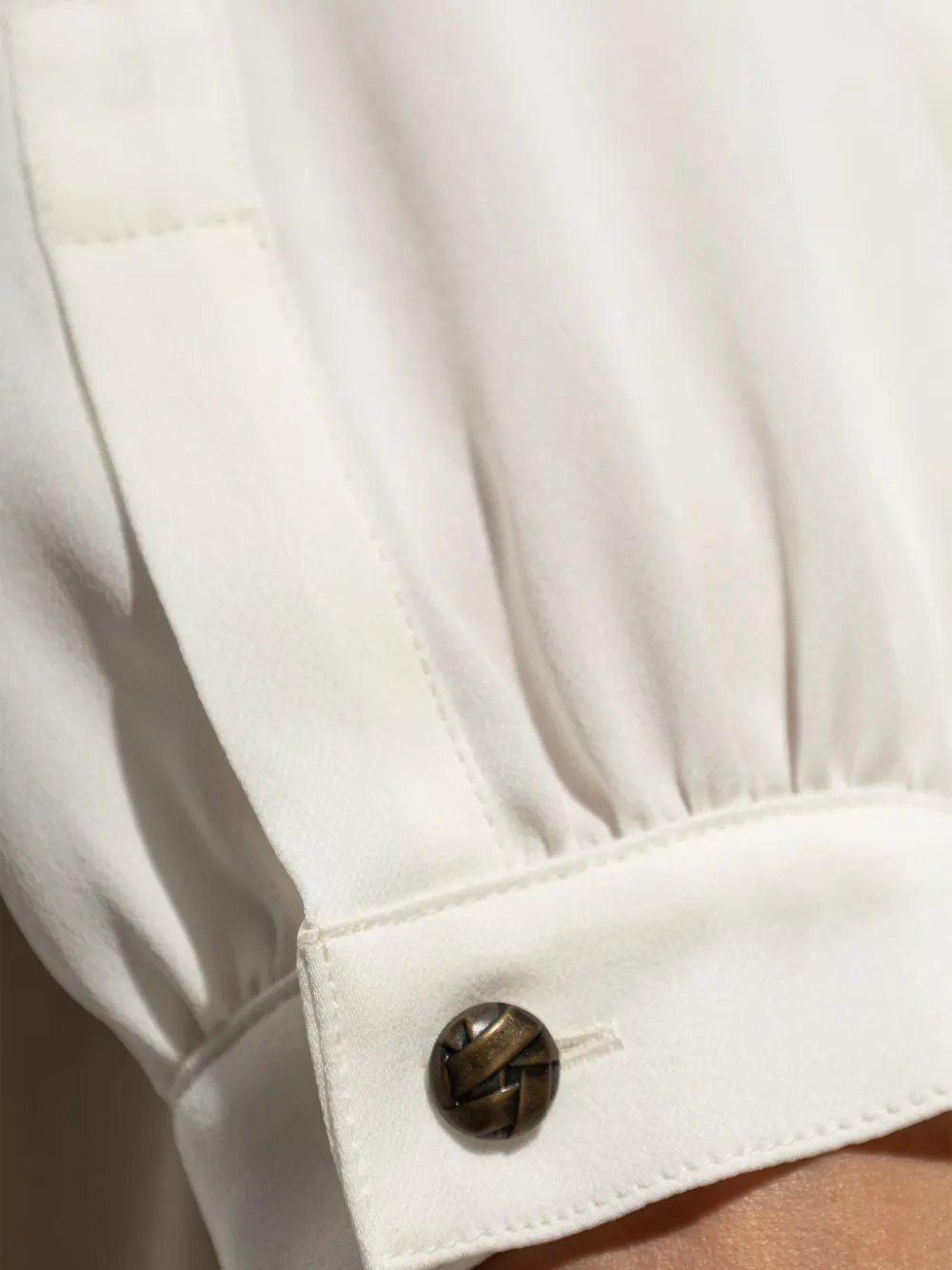Max Mara Zijden blouse met gestrikte hals Wit