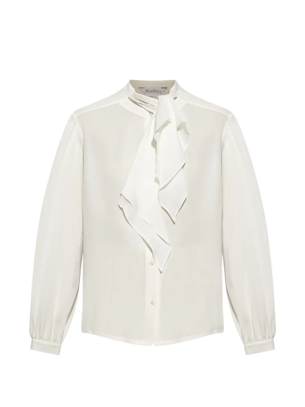 Max Mara silk tie-neck shirt - Weiß