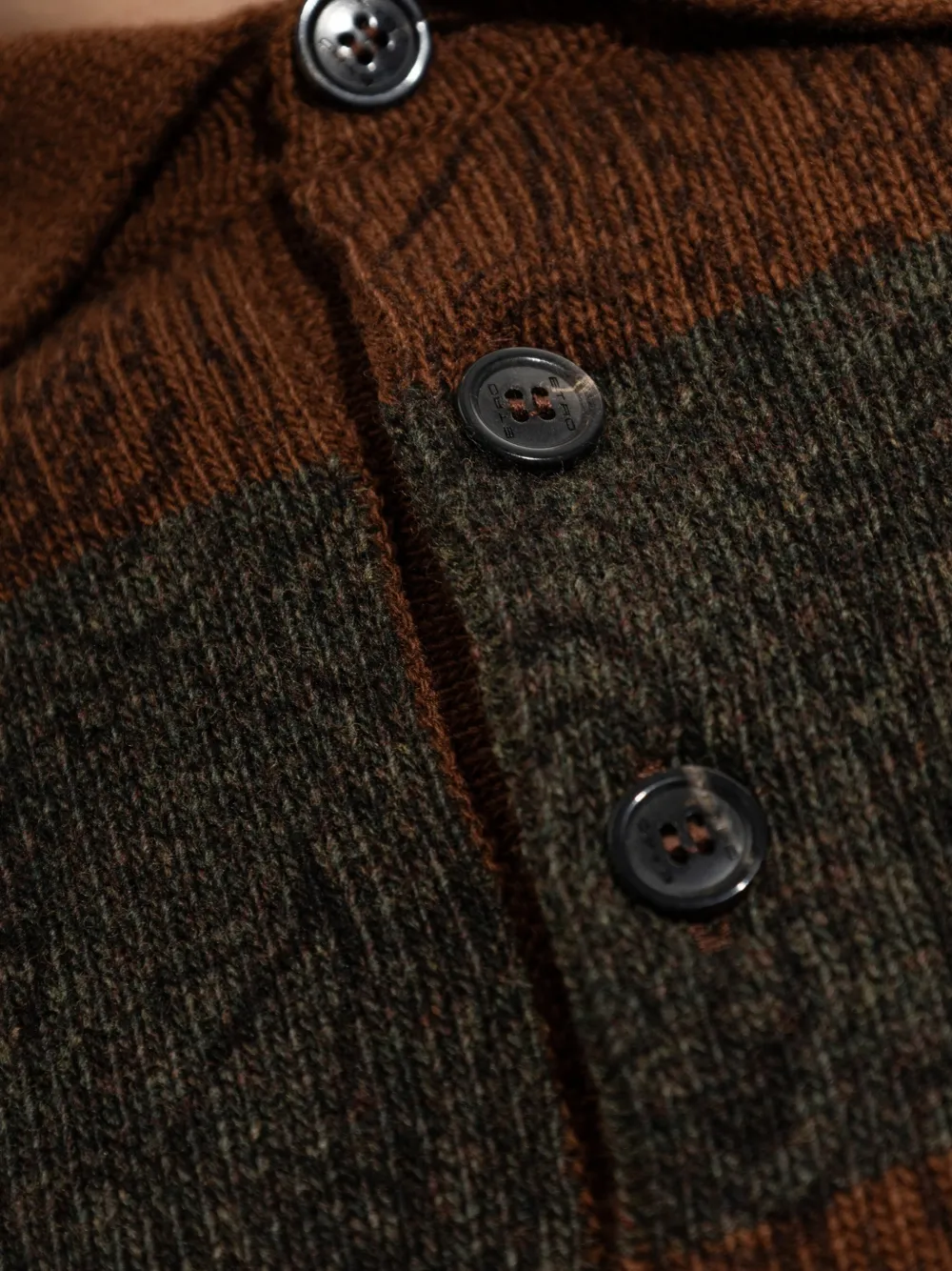 ETRO paisley-pattern striped polo sweater Bruin