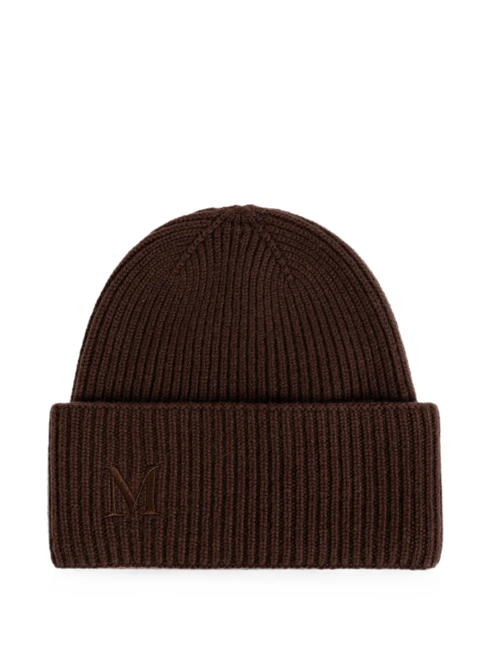 Max Mara ribbed cashmere beanie - dark brown - Marrone
