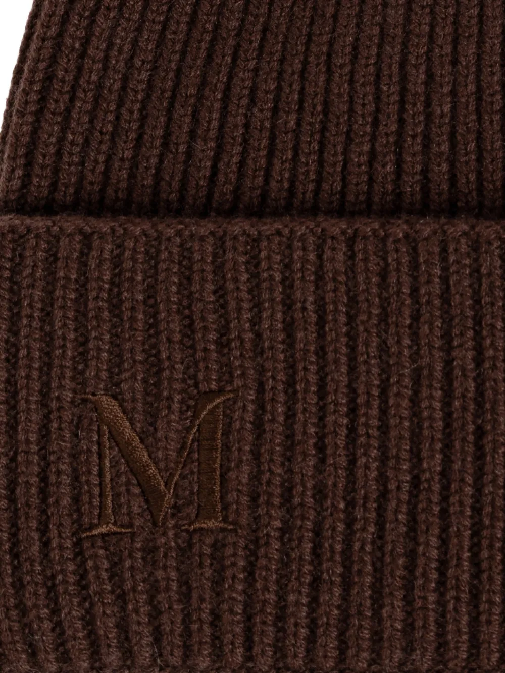 Max Mara ribbed cashmere beanie dark brown Bruin