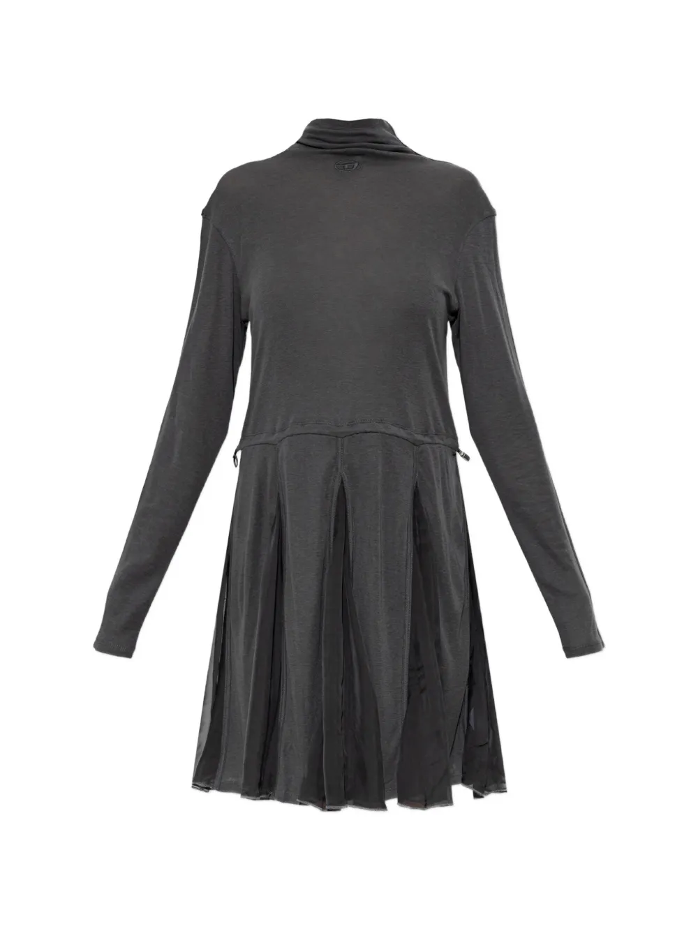 Diesel Mini-jurk met col van jersey en chiffon Grijs