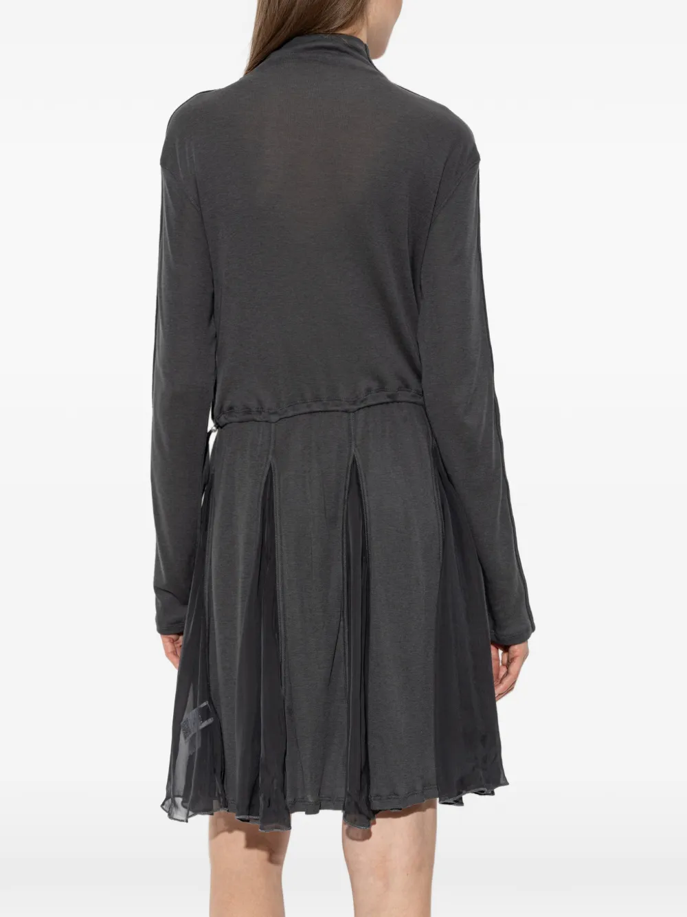Diesel Mini-jurk met col van jersey en chiffon Grijs