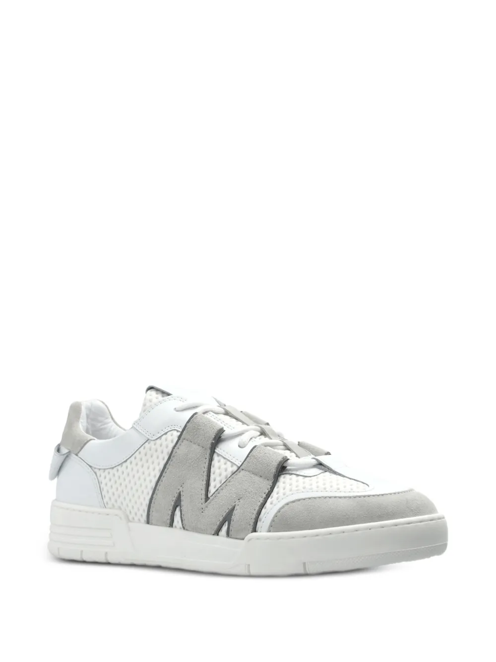Moschino logo-patch panelled sneakers Wit