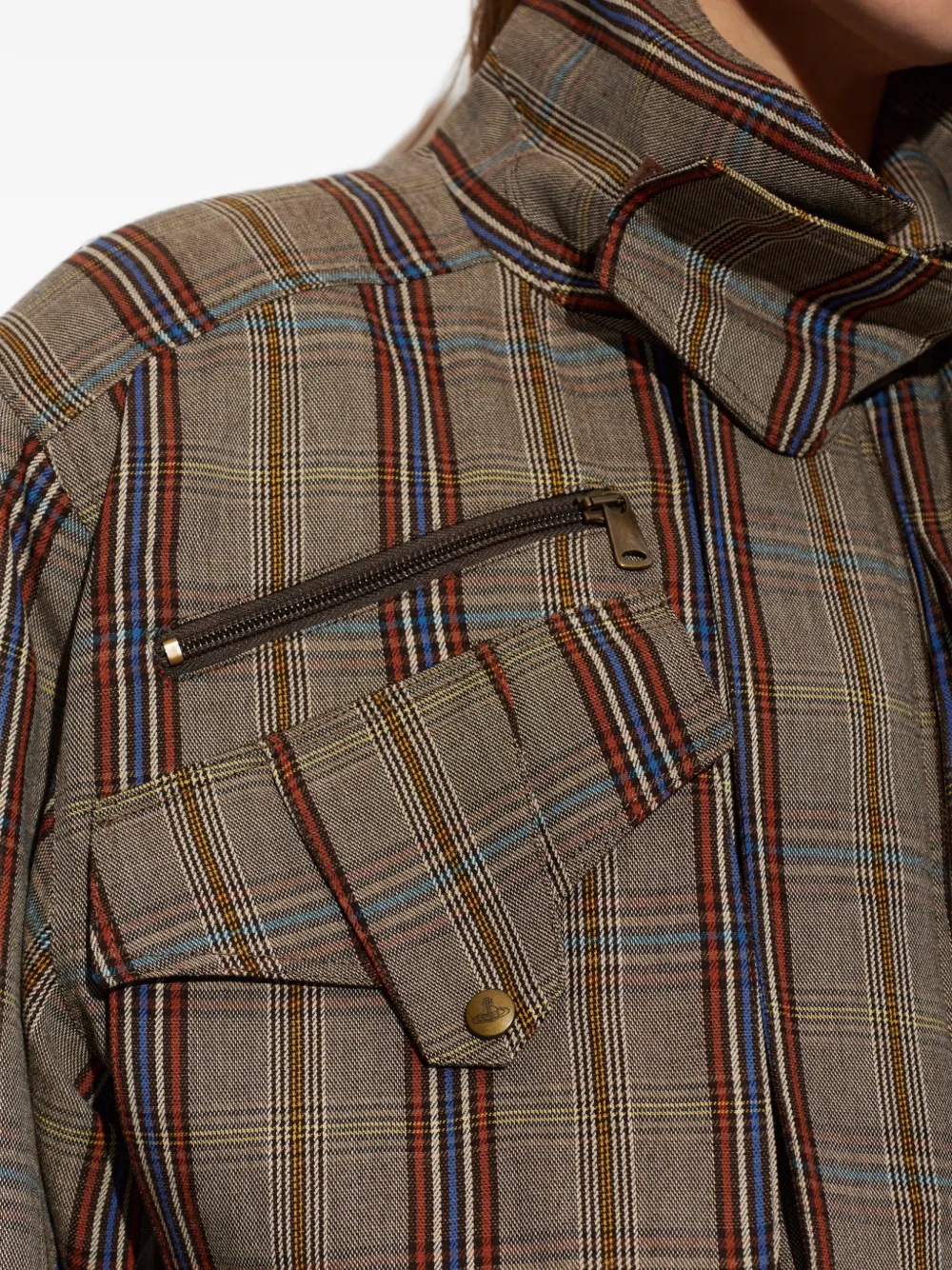 Vivienne Westwood Memphis Check Jacket in Brown, view 5