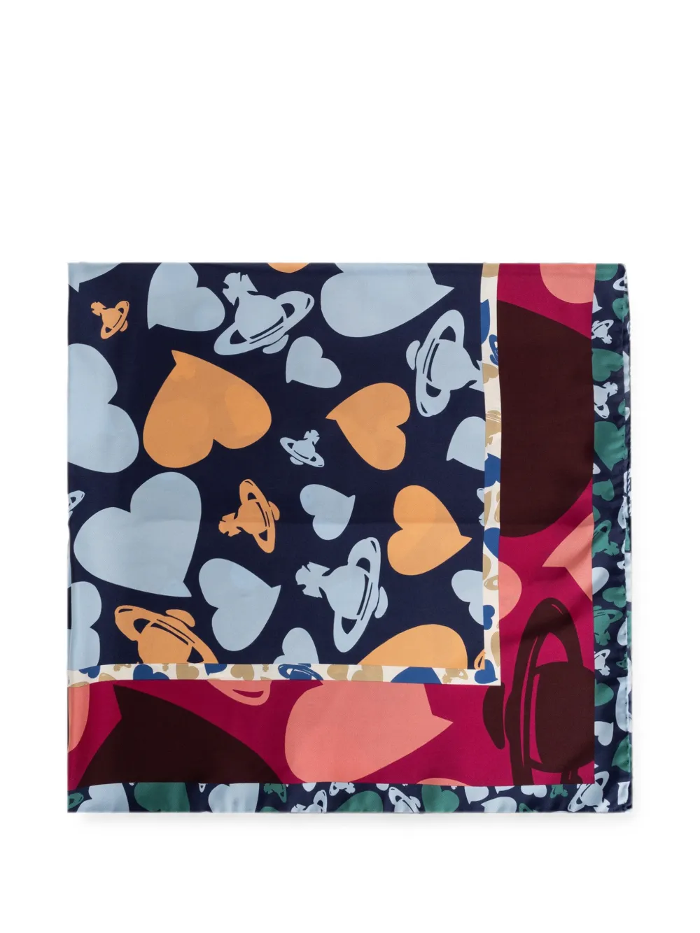 Vivienne Westwood Orb-print heart-print scarf - Blu