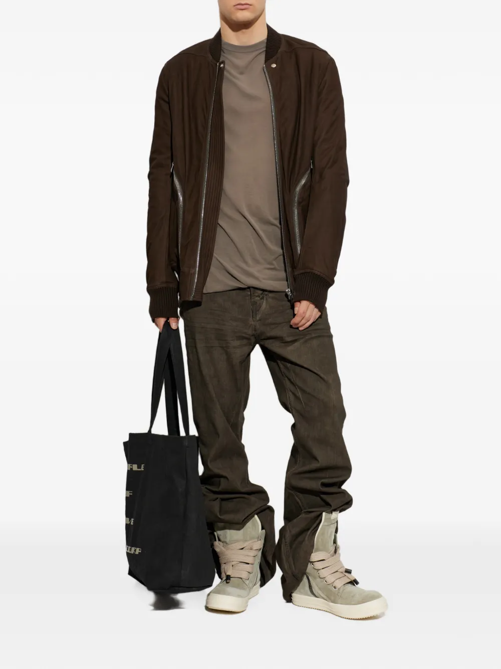 Rick Owens seam-detail T-shirt Grijs